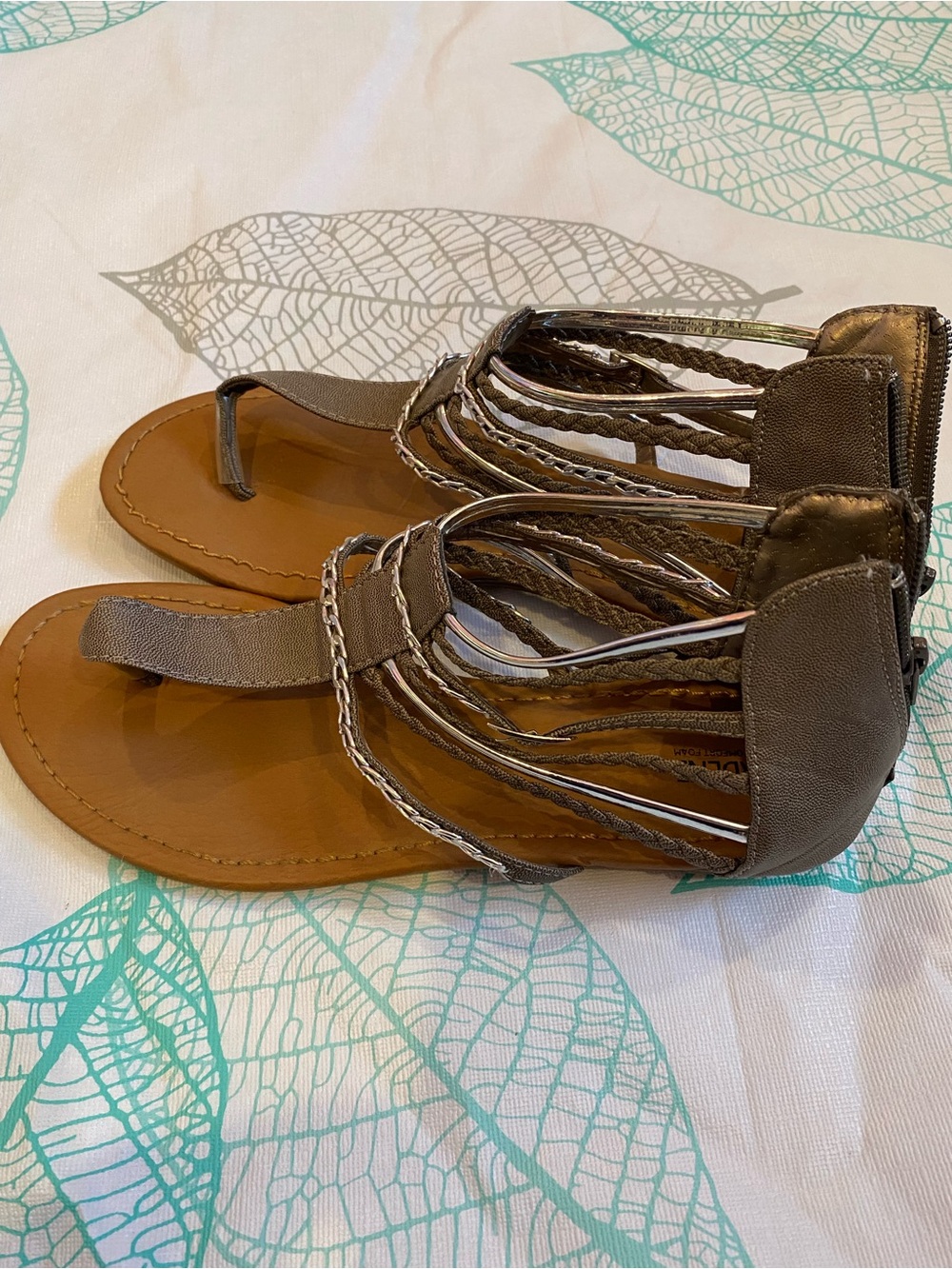 Ardene Taupe Braided Gladiator Sandals